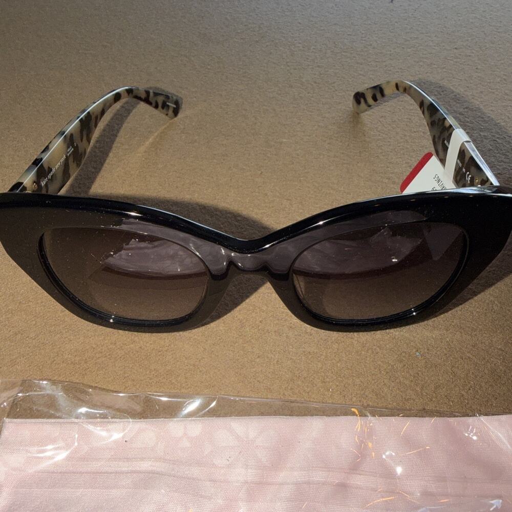 Kate Spade Jalena Sunglasses Pattern Black& Tortoise /Dark Grey Gradient Lens 49